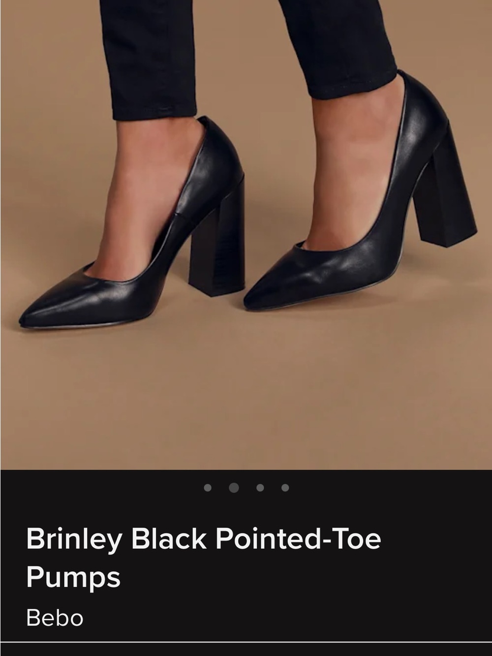 Lulu's Black Pointed-Toe Block Heel Pumps